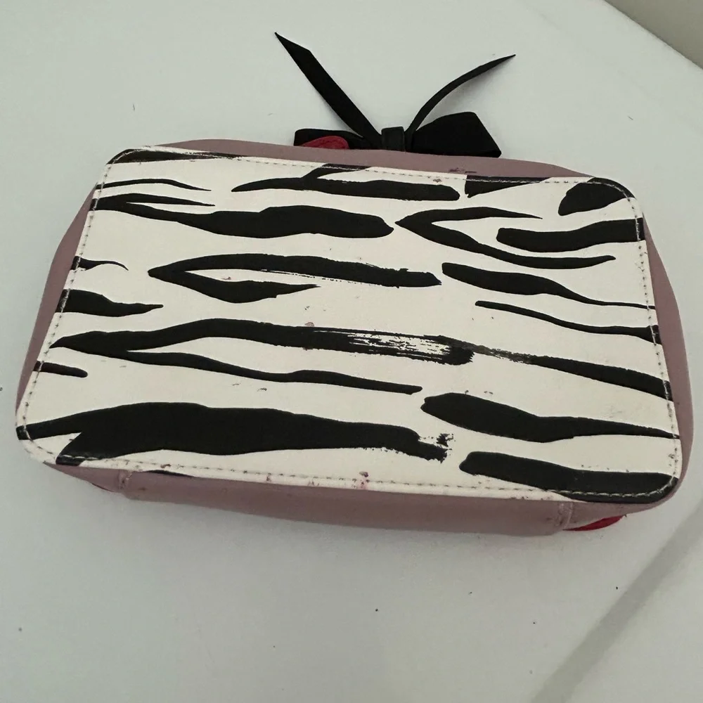 Trish McEvoy Zebra Print Makeup Pouch White Black